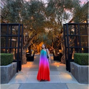 Anthropologie maxi rainbow dress